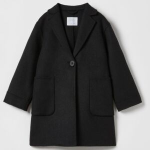 Zara girls Black Wool Coat size 9